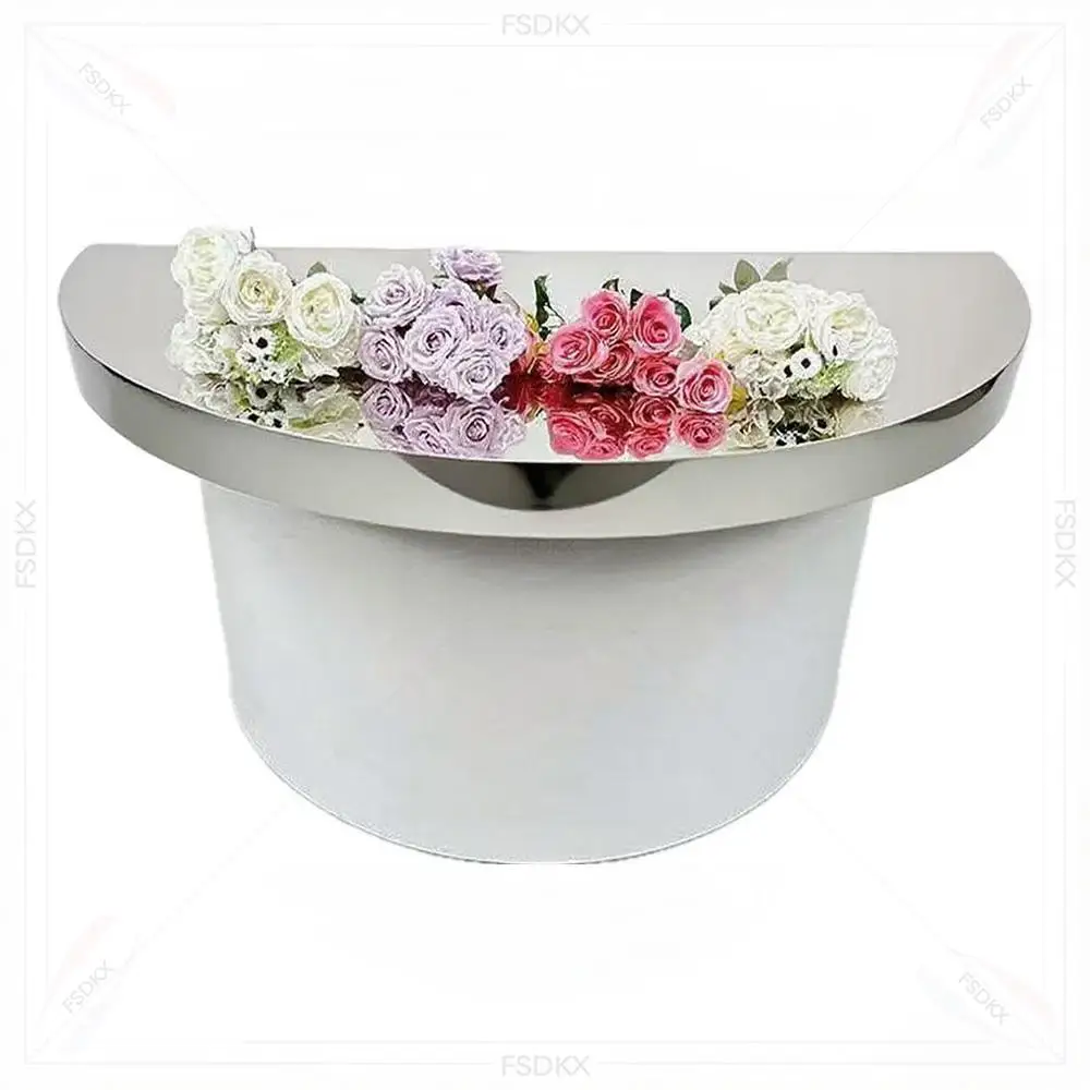 

FSDKX White Pvc Wedding Table Luxury Reception Durable Dining Table for Party