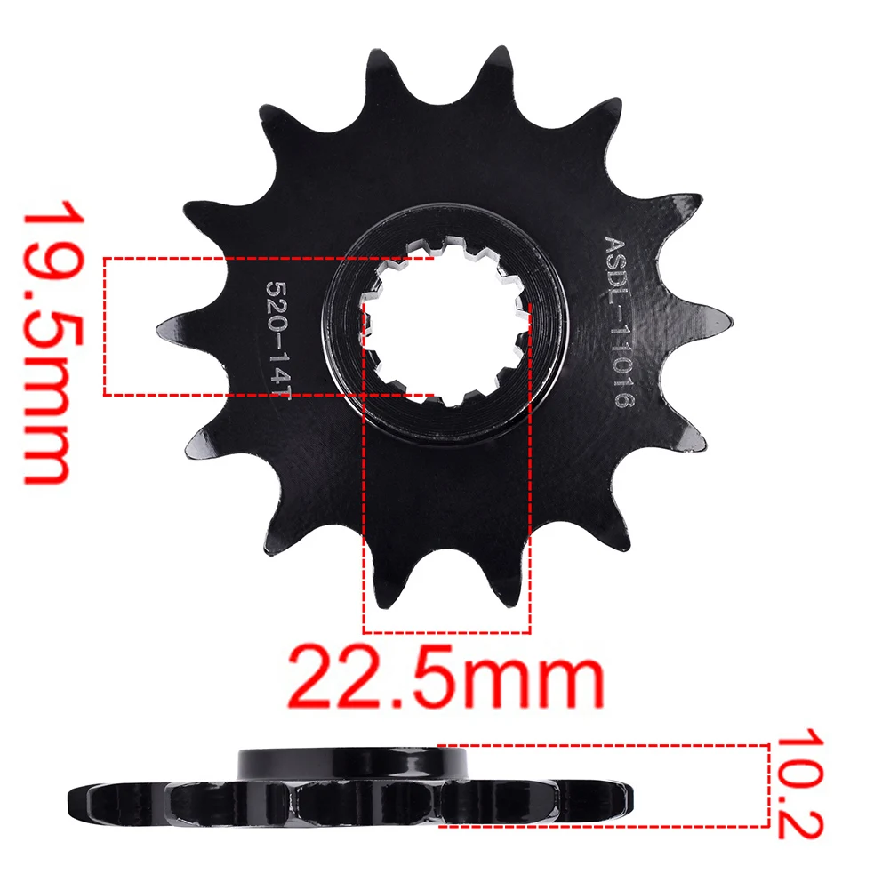 520 14T 15T 40T 47T Front Rear Sprocket Kit for Beta 350 Jonathan Lonathan 2001-2010 Heat Treated Black 45 Steel 13 Spline 19.5x