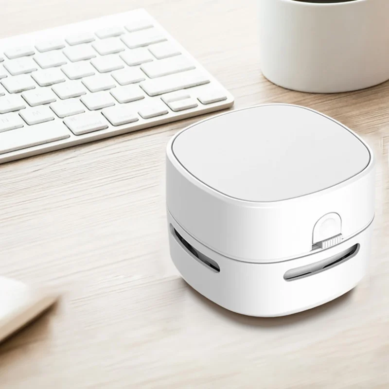 Desktop Vacuum Cleaner Mini Table Dust Sweeper Crumb Vacuum Cleaner Handheld Cordless White