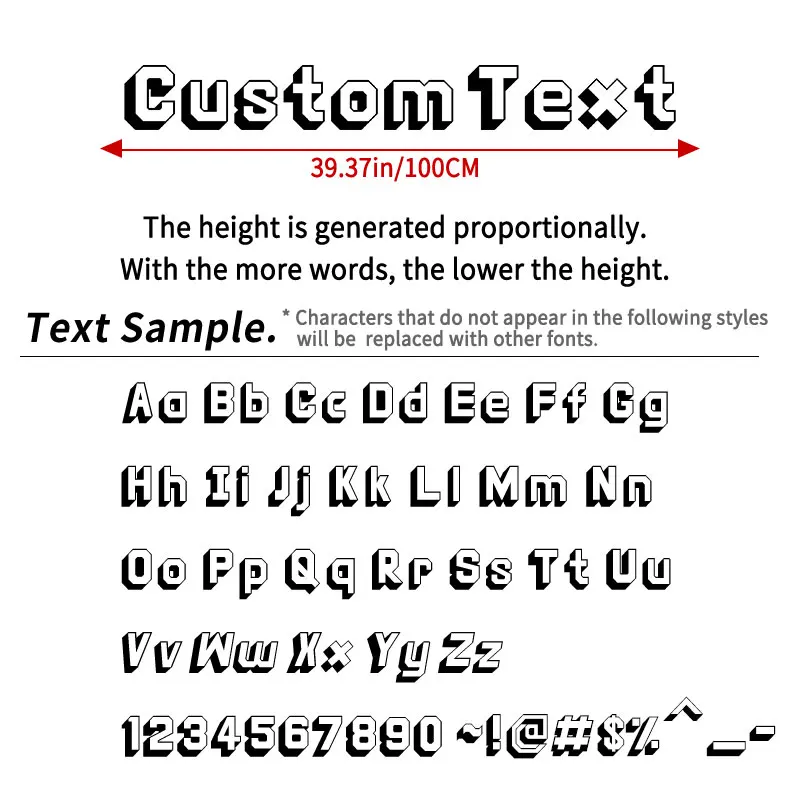 1PC Hollow Font Personalized Car Stickers Custom Waterproof DIY Vehicle SUV Windshield Body Door Sunscreen Tuning Vinyl Decals