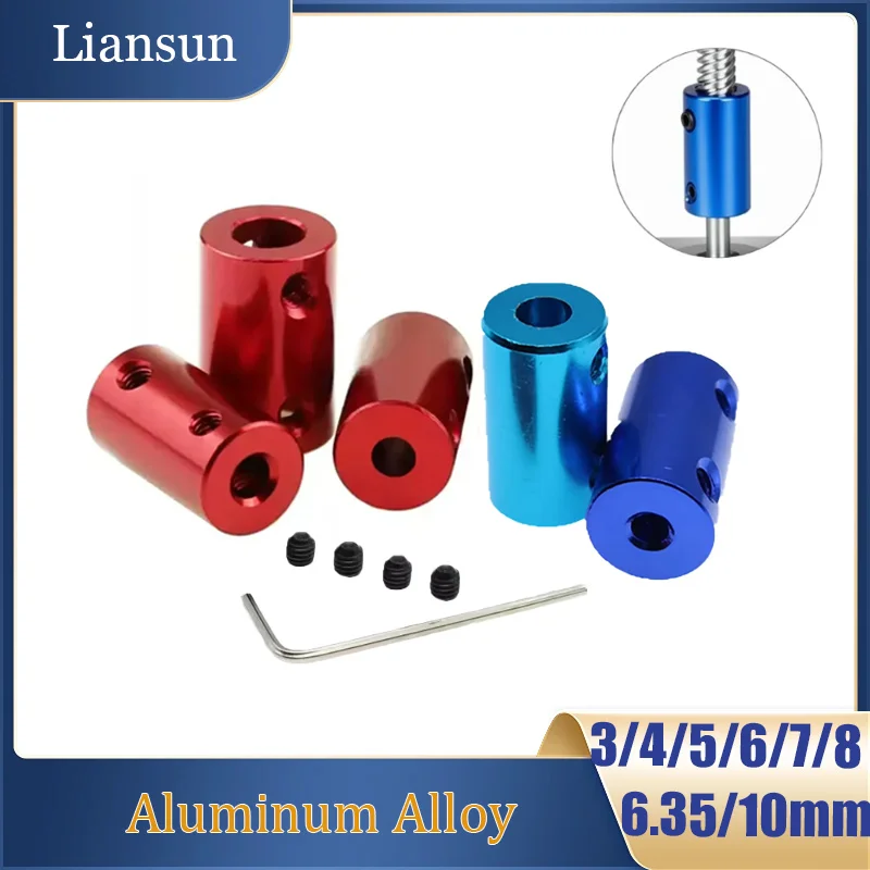 10pcs Aluminum Alloy Rigid Coupling 3/4/5/6/7/8/10mm Top Line Coupling Motor Shaft Connector Sleeve Vehicle Ship Model Parts