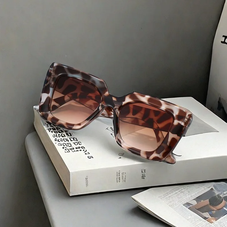 Nowe Okulary Przeciwsłoneczne Vintage Damskie Męskie Kwadratowe Duże Oprawki Okulary Przeciwsłoneczne Damskie Markowe Designerskie Retro Modne Okulary Kocie Oko