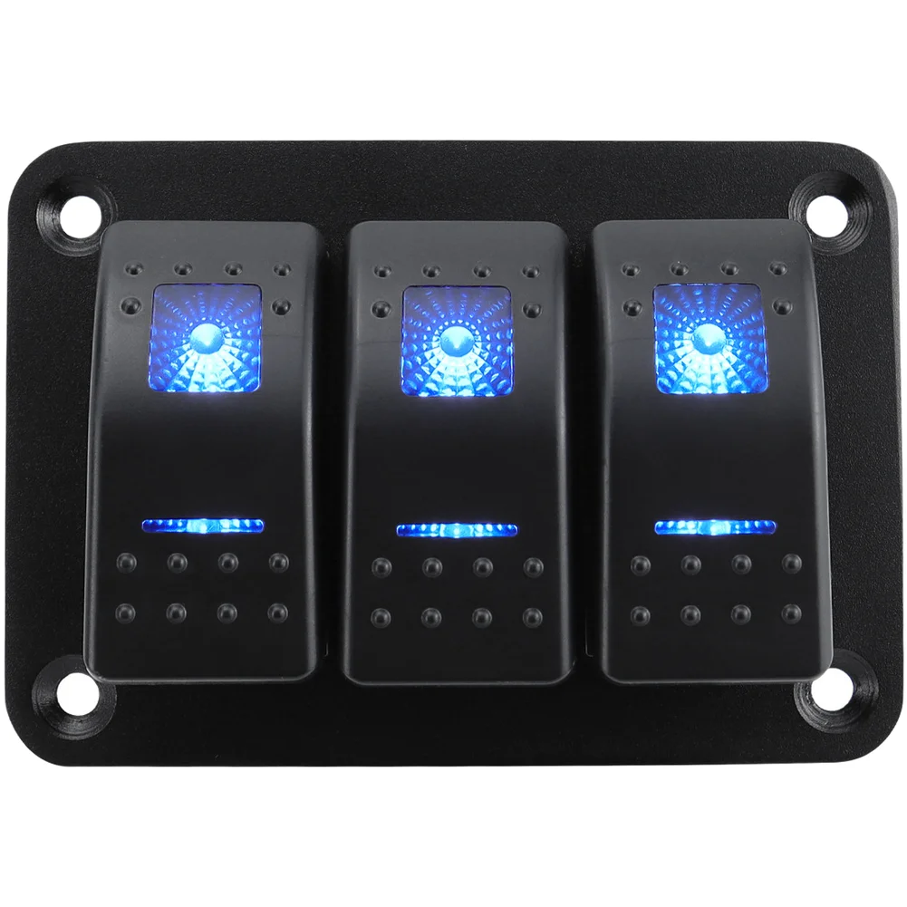 2 3 4 5 6 8 Position Rocker Switch Panel with Blue LED for Vehicle Boat RV Use Compatible with 12V 24V DC Systems