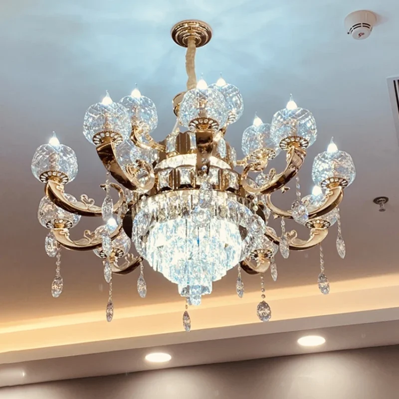 Light Luxury Crystal Chandelier Fashion Atmosphere Dining Room Light New Bedroom Light Villa Palace Living Room Lamp