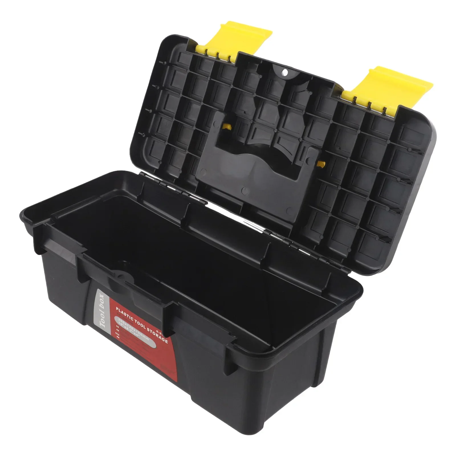 Job Site Use Plastic Storage Box Accessory Storage For DIY Projects Multi-functional Box Black Open-Top Design