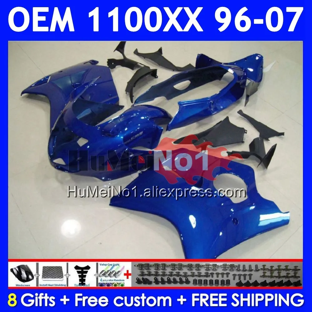 OEM Blackbird For HONDA CBR 1100 XX 1100XX 70No.57 CBR1100XX 96 97 98 99 00 01 02 2003 2004 2005 2006 Blue black 2007 Fairing