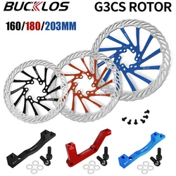 BUCKLOS G3 Rotor 160MM 180MM 203MM Bicycle Rotor Ultralight Bike Disc Brake Rotor Bicycle Hydraulic Brake Disc PM IS Adapter