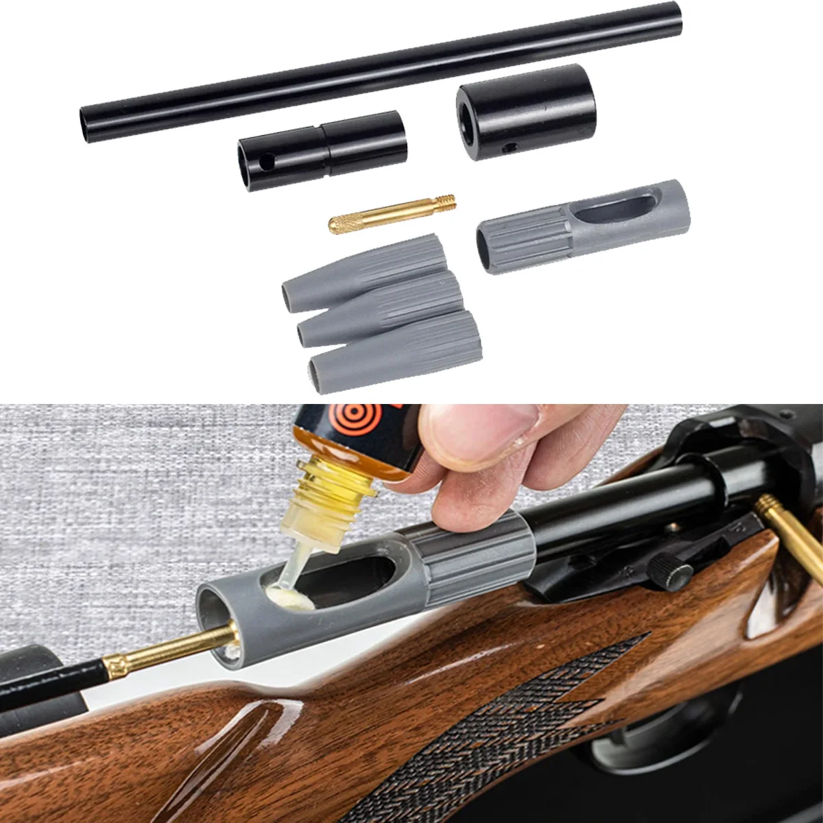 

Тактический .30Cal, 8 шт., .17Cal, .22Cal, универсальная направляющая для отверстия пистолета, щетка для чистки, набор для чистки охотничьего чистящего средства