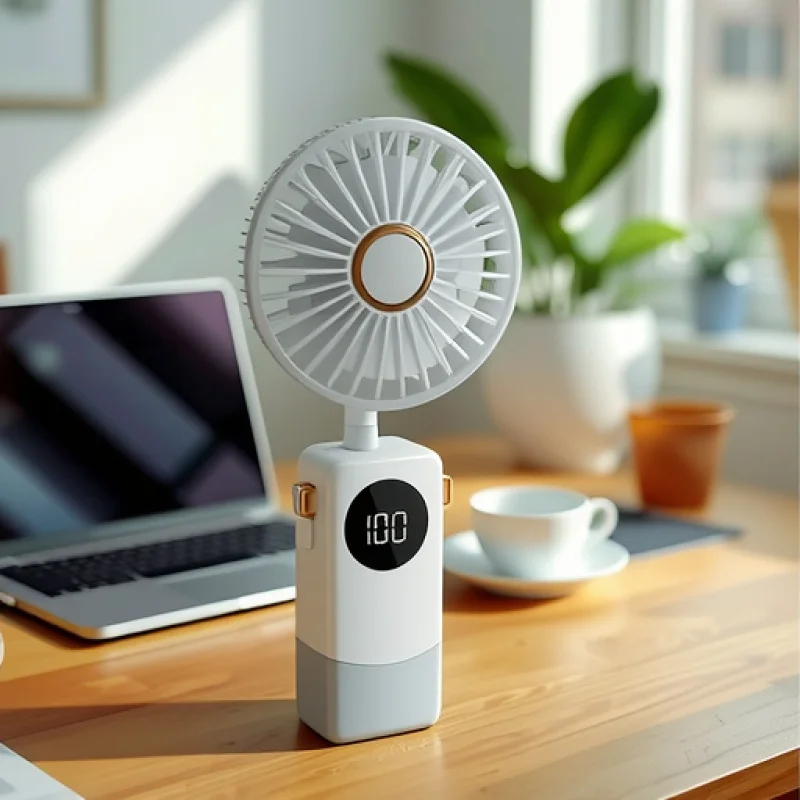 

Новый ручной вентилятор с цифровым дисплеем, подвесной на шею, складной, перезаряжаемый, пятискоростной, высокая мощность ветра, длительный срок службы батареи, порт