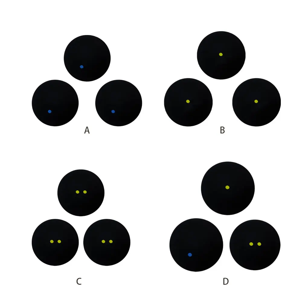 Long-lasting Combination Sets - Blue Dot Training Squash Balls Rubber Is Sturdy And Durable