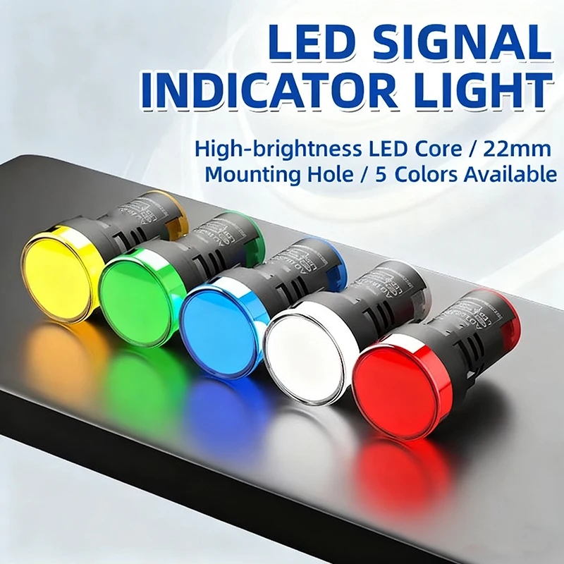 

Универсальный светодиодный контрольный светильник 22 мм AD16-22 12 В 24 В постоянного тока 220 В переменного тока для панели управления с ЧПУ ПЛК Индикатор сигналов мощности Промышленное оборудование