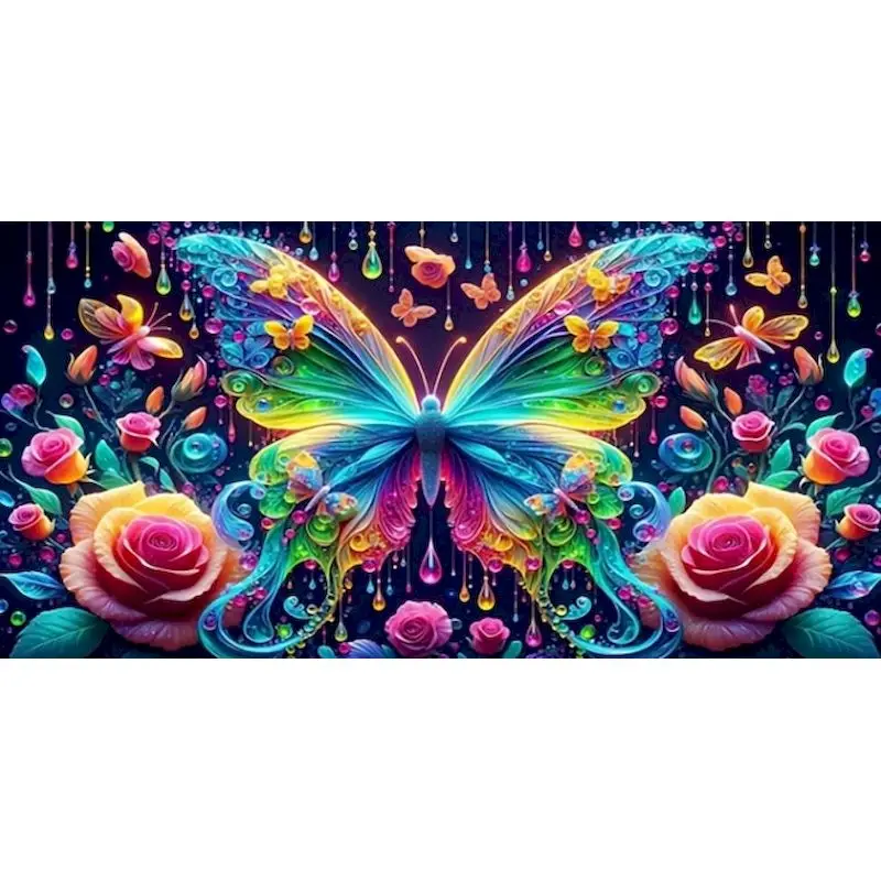 

PhotoCustom DIY Diamond Embroidery 5D Butterfly Painting Full Square Animal Picture Handcraft Mosaic Art Kit Home Decoration