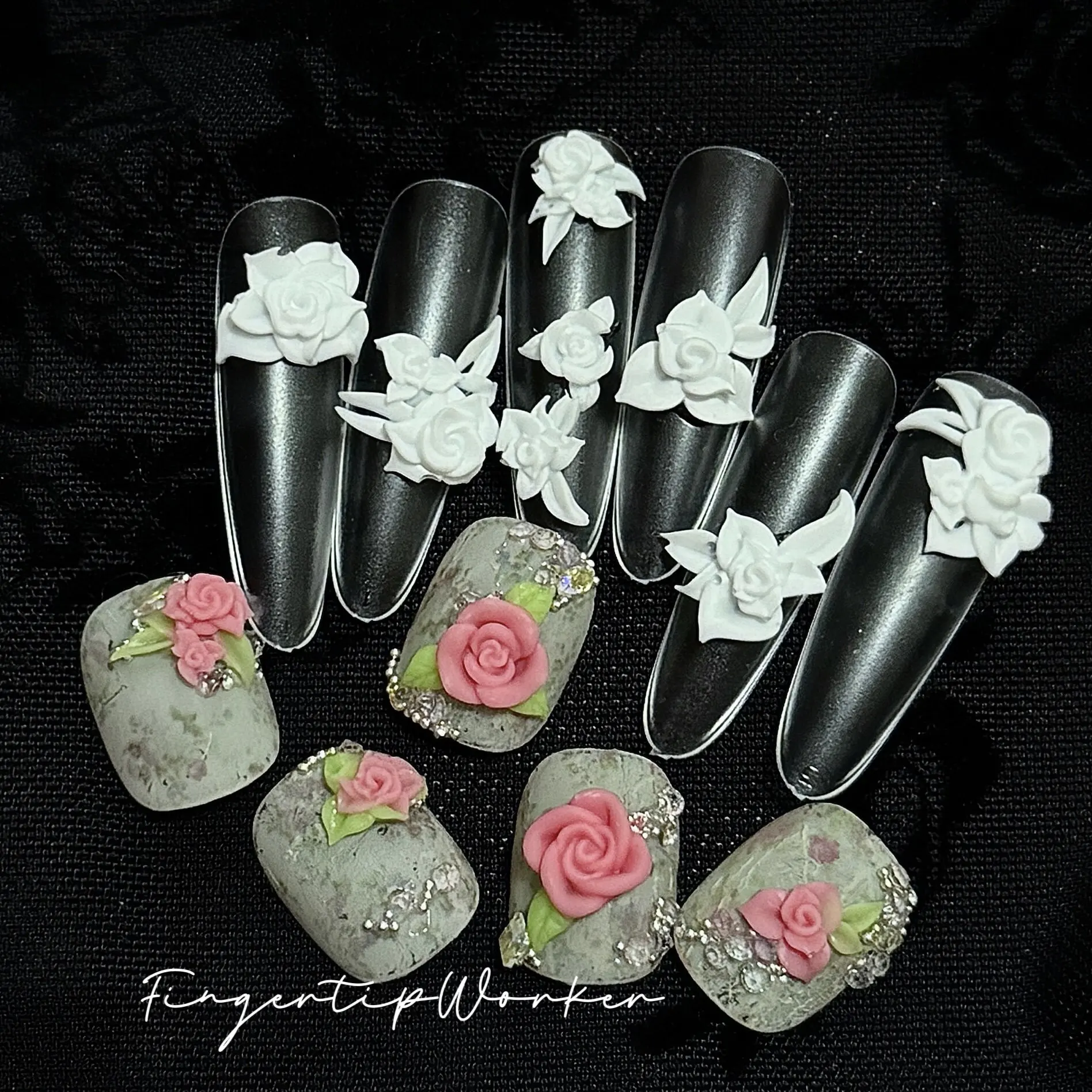 Ancient Rose Nail Art Nold With Delicate Petal Texture 3D Silicone Mold DIY Nail Art Stamping Template Stencils Decoration Tool