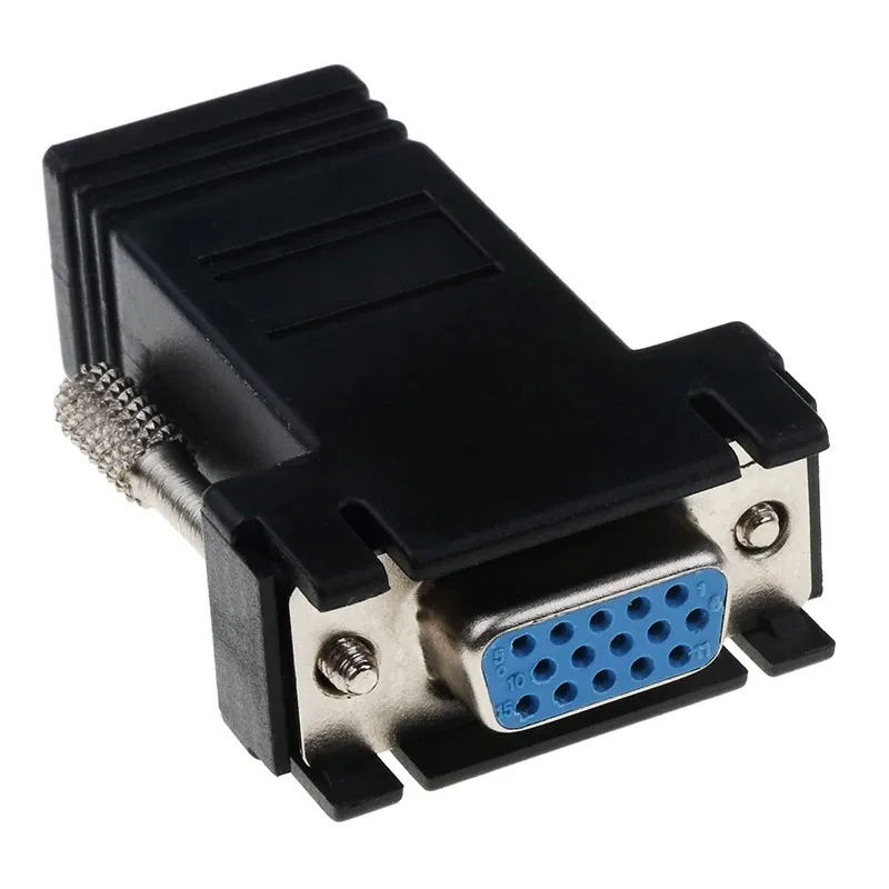 شبكة إيثرنت مهائي كابلات VGA محول أنثى إلى RJ45 موصل سالب بطاقة VGA RGB HDB موسع إلى LAN CAT5 CAT6 RJ45