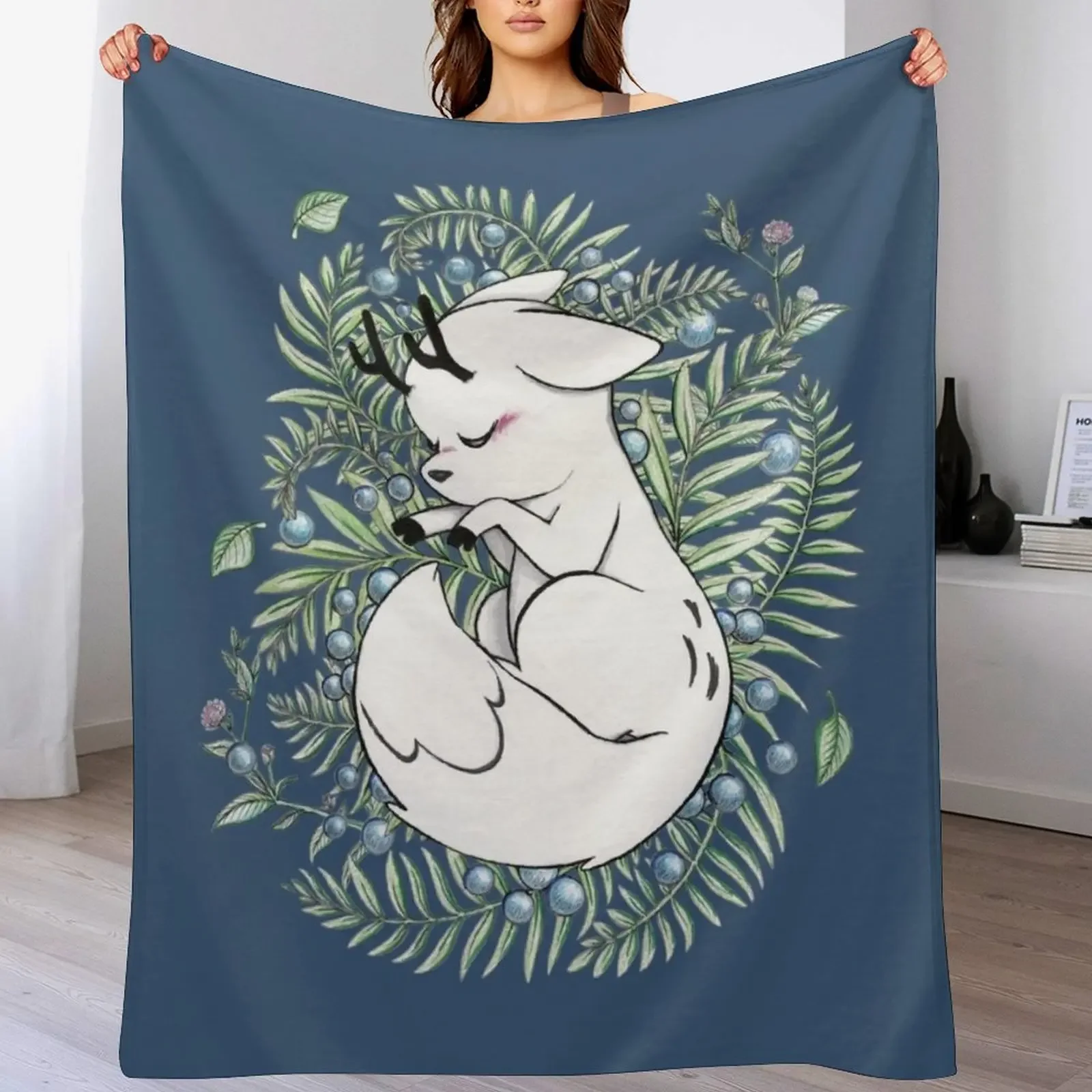 

Deer Fox Throw Blanket Blankets For Baby Cute decorative heavy to sleep Blankets