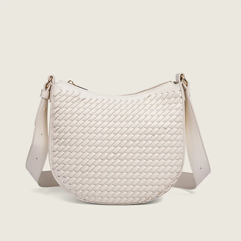 Semicírculo sela sacos para mulheres bolsas de grande capacidade tecelagem couro do plutônio senhoras ombro saco do mensageiro bolsa feminina totes