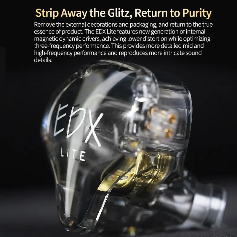 KZ EDX Lite Wired In Ear Earphones  Monitor Stage Live Headphones HIFI Stereo Bass Music Earbuds Sports Gaming Headset - 3