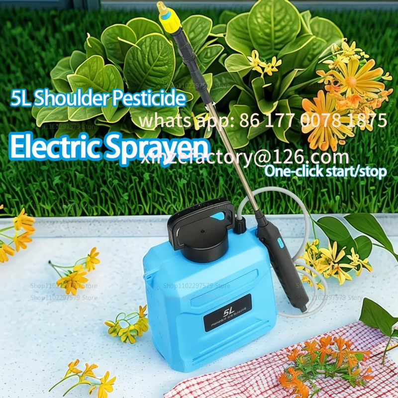 Customizable Electric Agricultural Backpack Sprayer High Pressure Disinfection Pesticide Sprayer for Farming Garden Blue Green