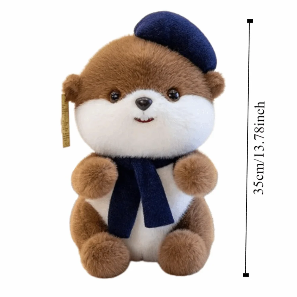 Kid's Accompany Dolls Fluffy Beaver Plush Doll Collection Soft Little Otter Plush Toy 35cm Cute Squirrel Plush Toy Birthday Gift