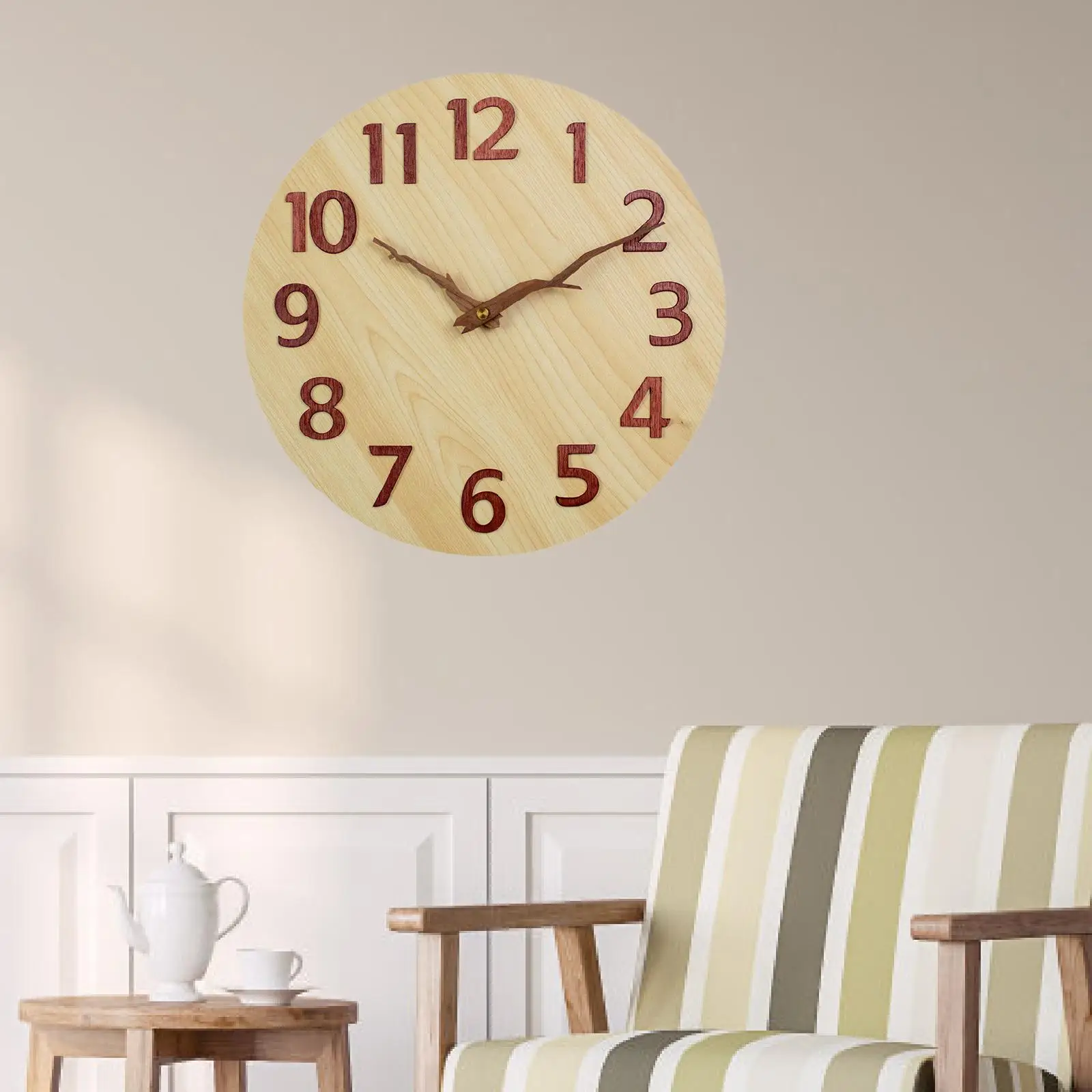 Wall Clock 12inch Fashion Mute Non Ticking Modern Art Clock Decorative Clock for