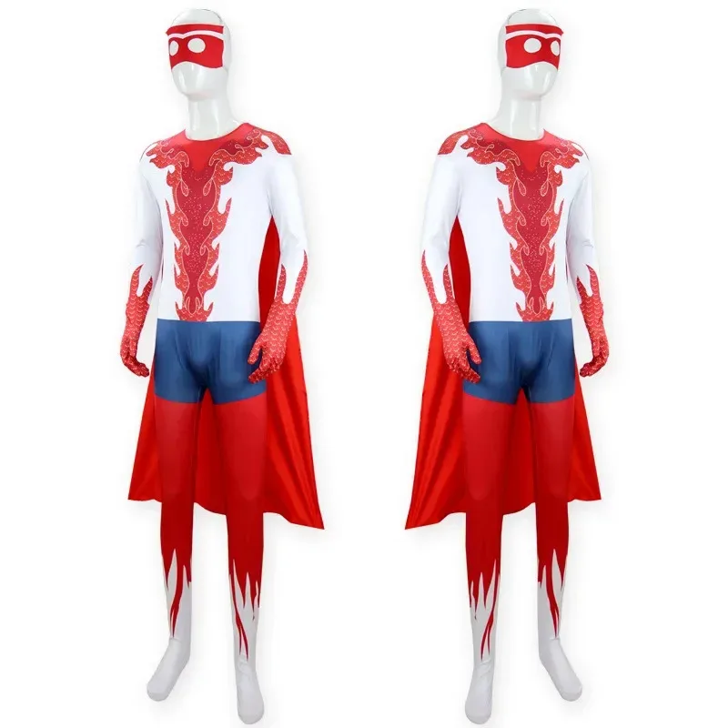 

Anime Metroman Cosplay Costume Jumpsuit And Cloak Metro City Anime Movie Bodysuit Carnival Party Dressing