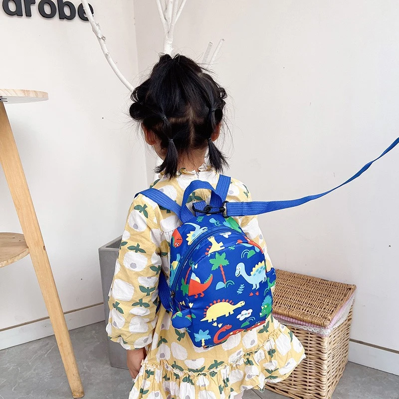 Anti-lost Children Backpacks Cartoon Dinosaur Kindergarten School Bag Cute Boys Girls Baby High Capacity Book Bags Kids Backpack view 4