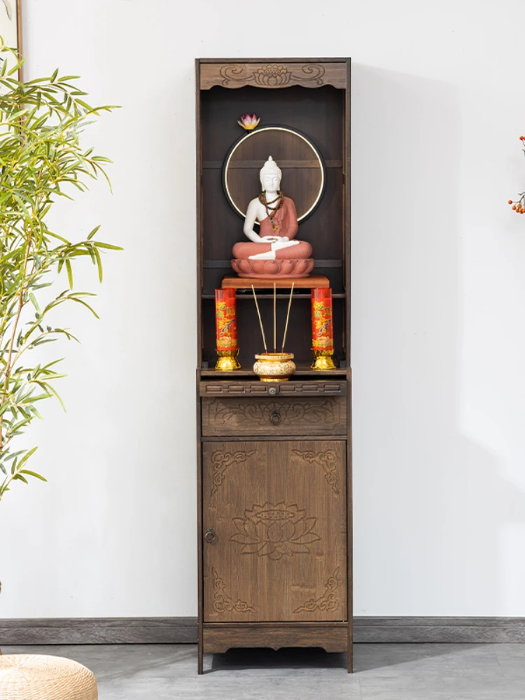 Modern Buddha Shrine Altar Cabinet Altar New Chinese Style Clothes Closet Statue Altar Shrine Home Living Room God of Wealth