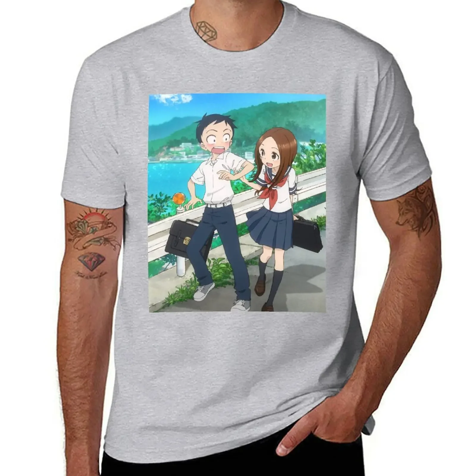 new in tops & tees shirt homme Karakai Jouzu no Takagi-san T-Shirt cute tops kawaii clothes plus sizes funnys men workout shirt