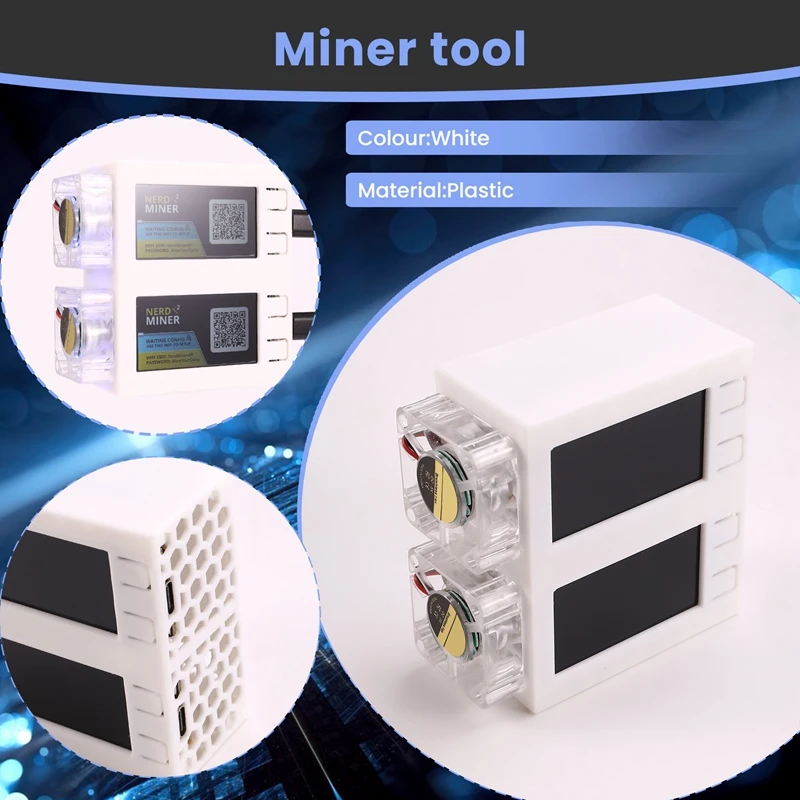 Top-For Nerdminer V2 Miner 78KH/Sx2 Dual Screen BTC Solo Lottery Miner Bitcoin Nerd Miner Lottery Miner With Luminous Fan