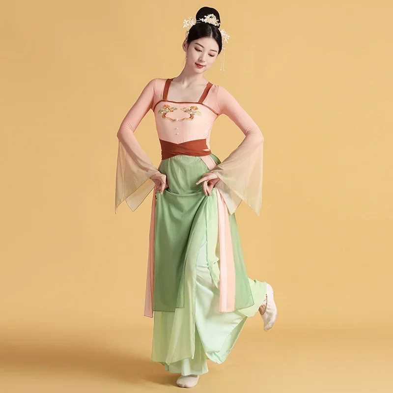 Trajes nacionais de dança clássica elegante yangko dança wear feminino moderno traje de dança hanfu roupas yangko prática wear