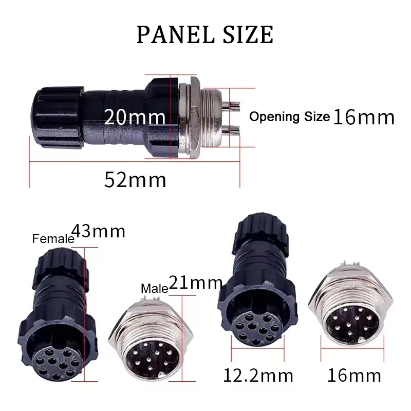 5/20/100Sets GX16 Even Joint Waterproof Aviation Plug 2/3/4/5/6/7/8/9/10 Pin Sensor Encoder Connector Welded Connector Socket