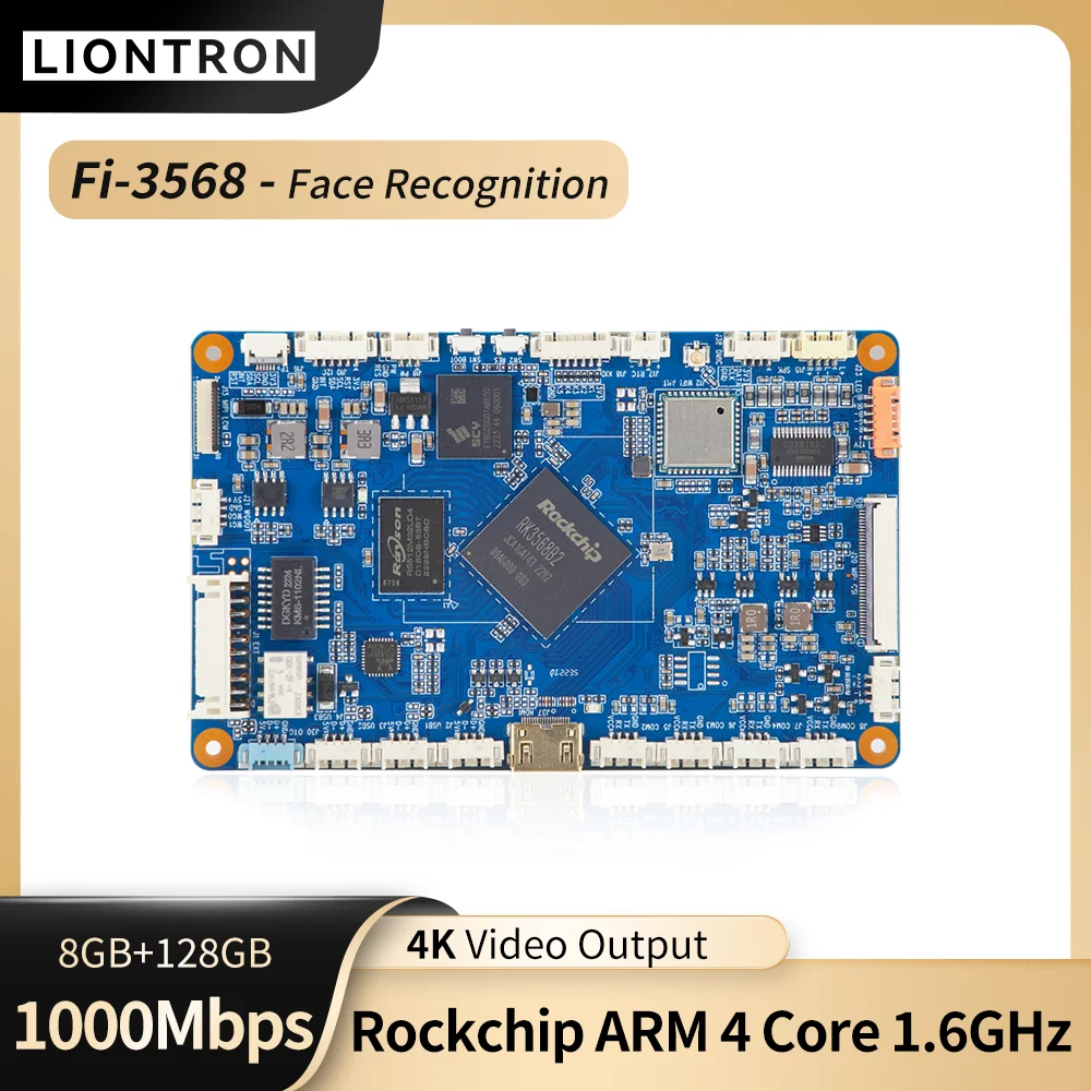 Liontron Motherboard 8GB RAM DDR4 Rockchip RK3568 Mini PC Development Board Facial Recognition PCIE SBC Single Board Computer