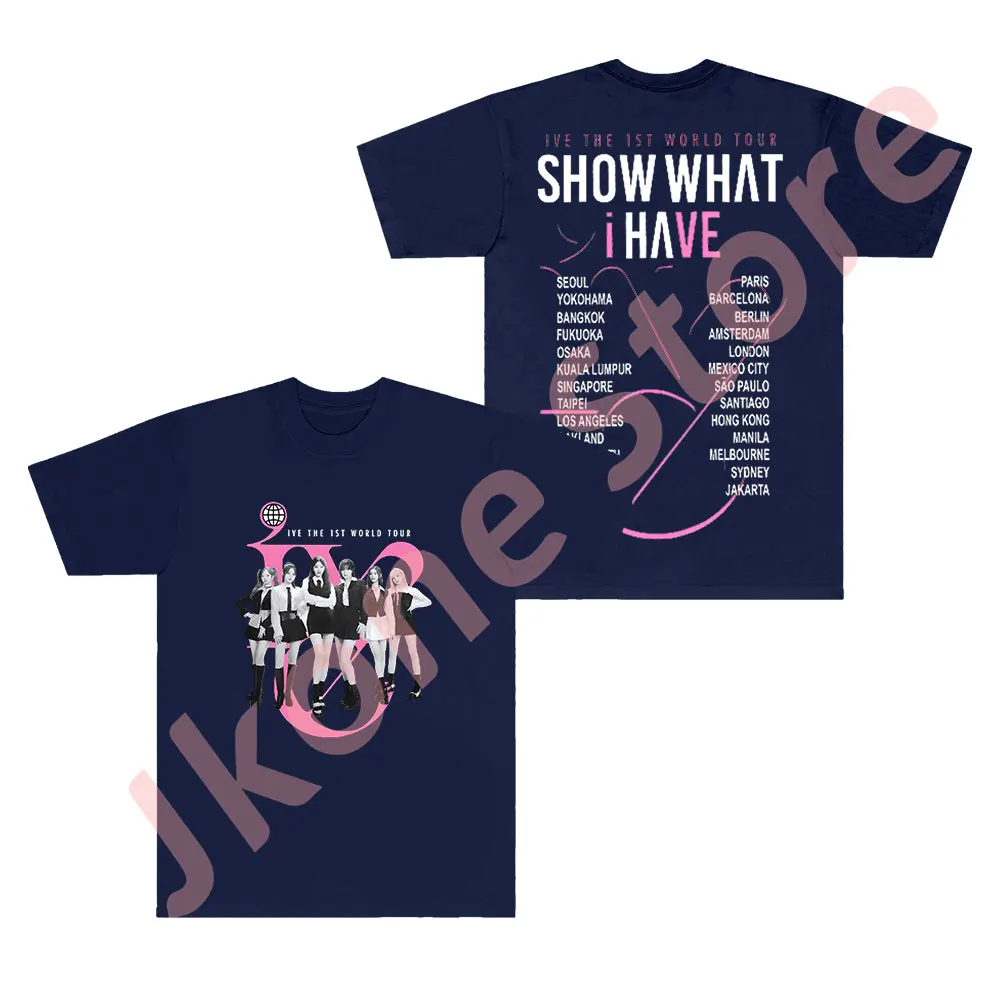 KPOP IVE Show What I Have World Tour Merch Tee New Logo T-shirts Women Men Fashion Casual Short Sleeve Crewneck