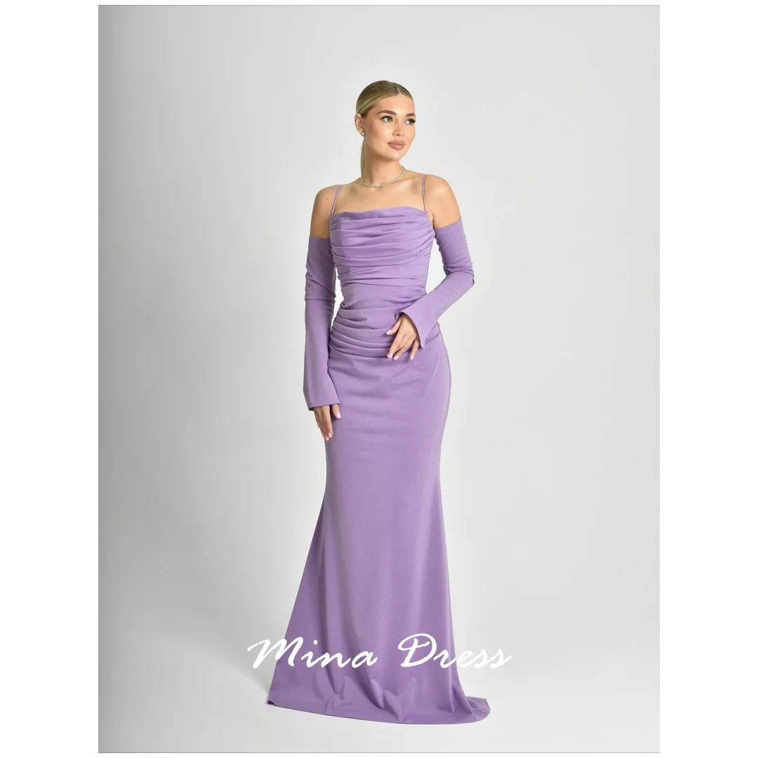 

Mina Customized Pleated Dresses for Special Events Off the Shoulders Luxury Women Evening Dress Lace Up Formal Occasion Dresses