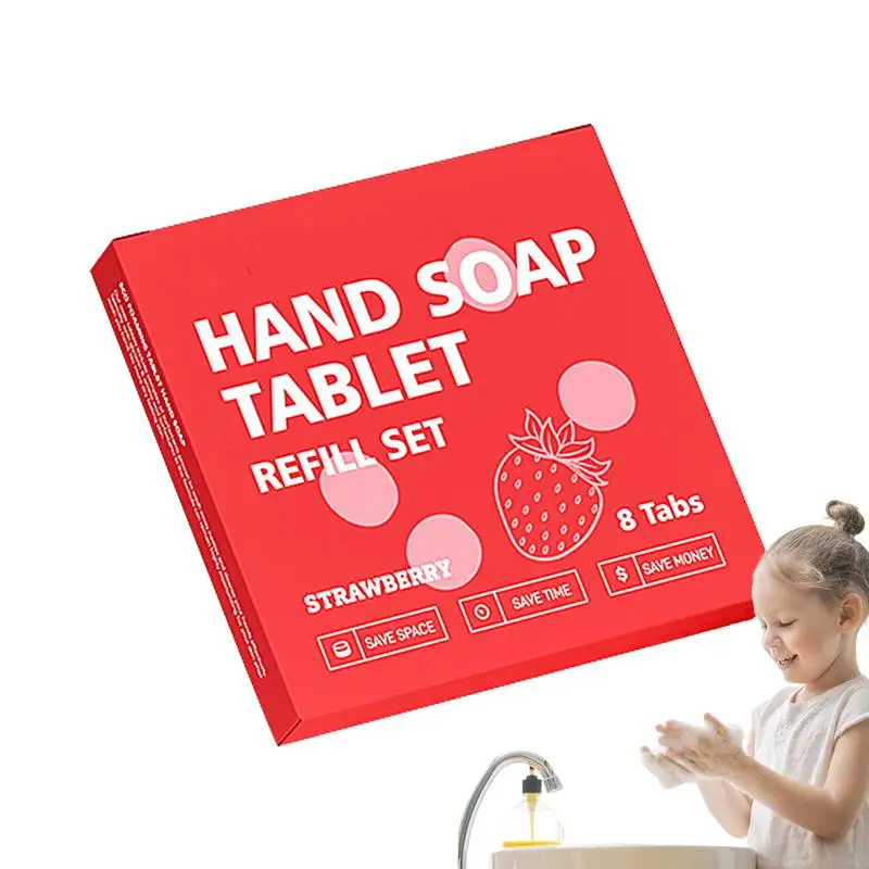 Foaming Hand Soap Tablet 8pcs Foaming Hand Wash Tablet Refills Refreshing Fragrance Hand Washing Tool For Business Trip Travel