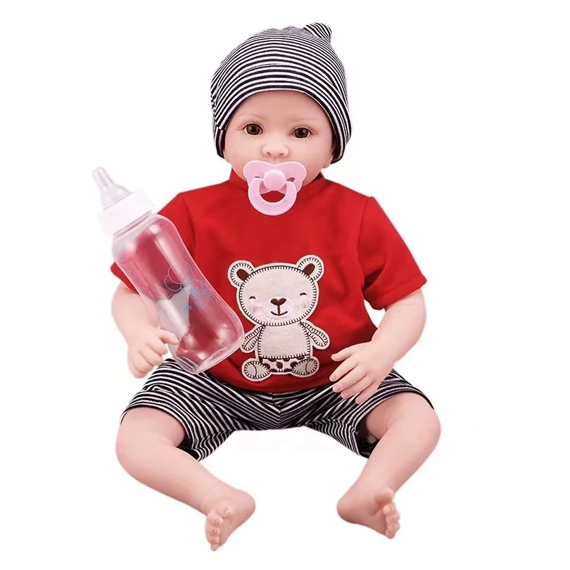 Realistic Silicone Full  Vinyl Doll for Baby Child Toys Gift 55Inch Dolls Baby Bonces Reborn Doll Kits