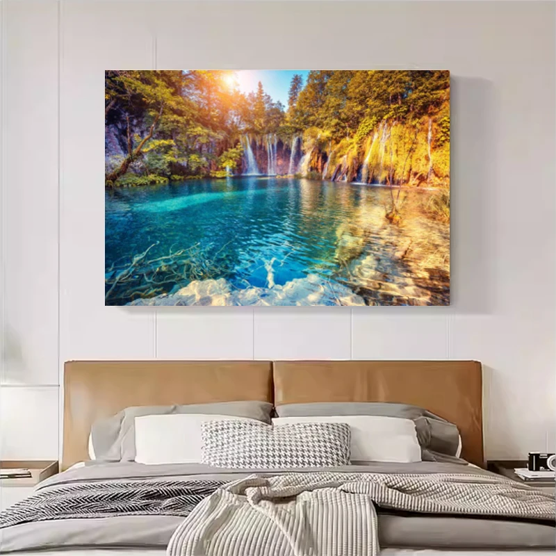 Waterfall Landscape Posters Wall Picture for Living Room Canvas Prints Morden Home Decoration Natural Scenery Painting No Frame