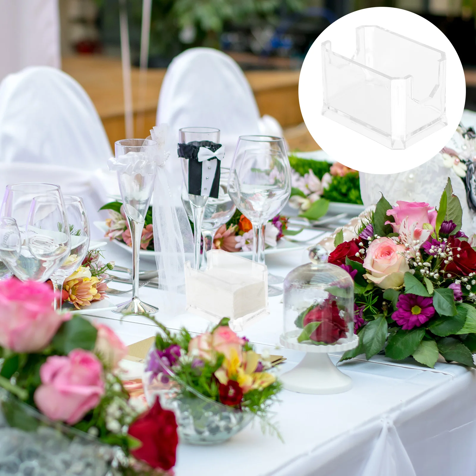 

2 Pcs Tea Bag Box Clear Gift Bags Acrylic Container Sundries Containers Food Organizer Holder