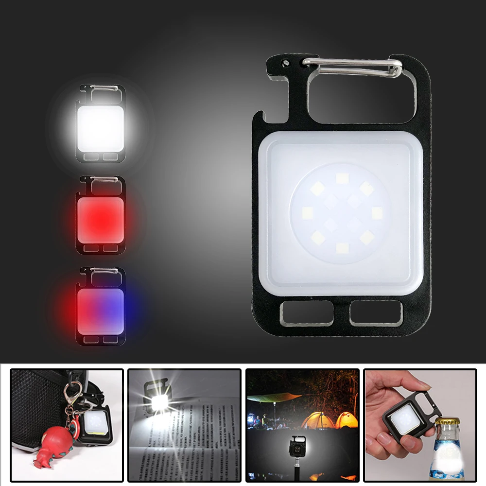 

C5 Camping Multifunctional Mini Glare COB Keychain Light USB Charging Emergency Lamps Outdoor Strong Magnetic Repair Work Light