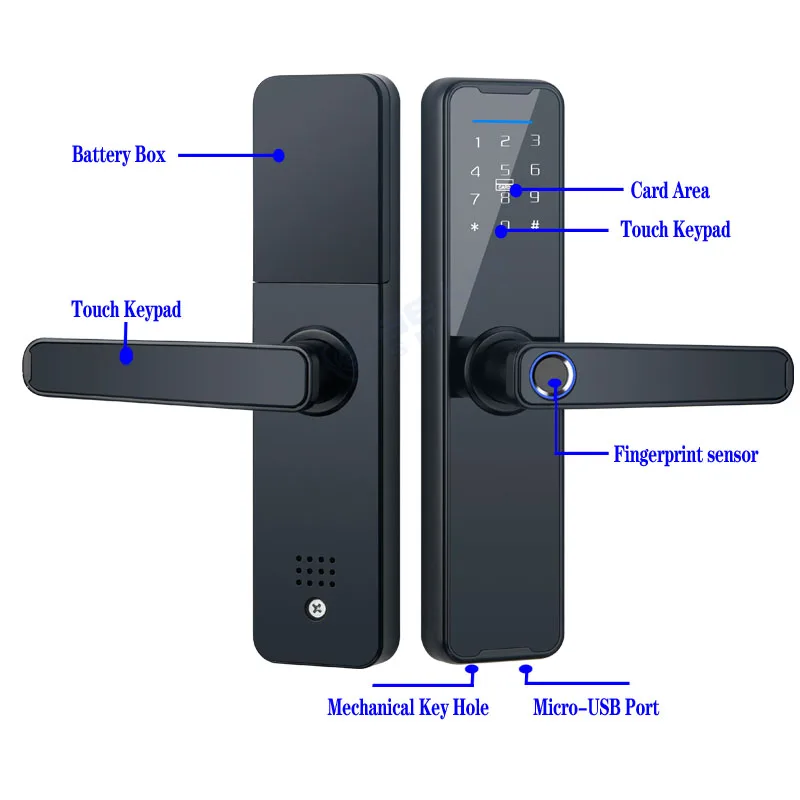 Smart Biometric Fingerprint Senha Eletrônica Door Lock, Cartão RFID, Promoção de Vendas, Tuya App, Novo Produto