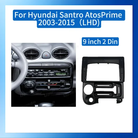 2 Din 9 Inch Android Car Radio GPS MP5 Stereo Fascia Panel Frame for Hyundai Santro Atos Prime 2003-2015 ABS PC Plastic