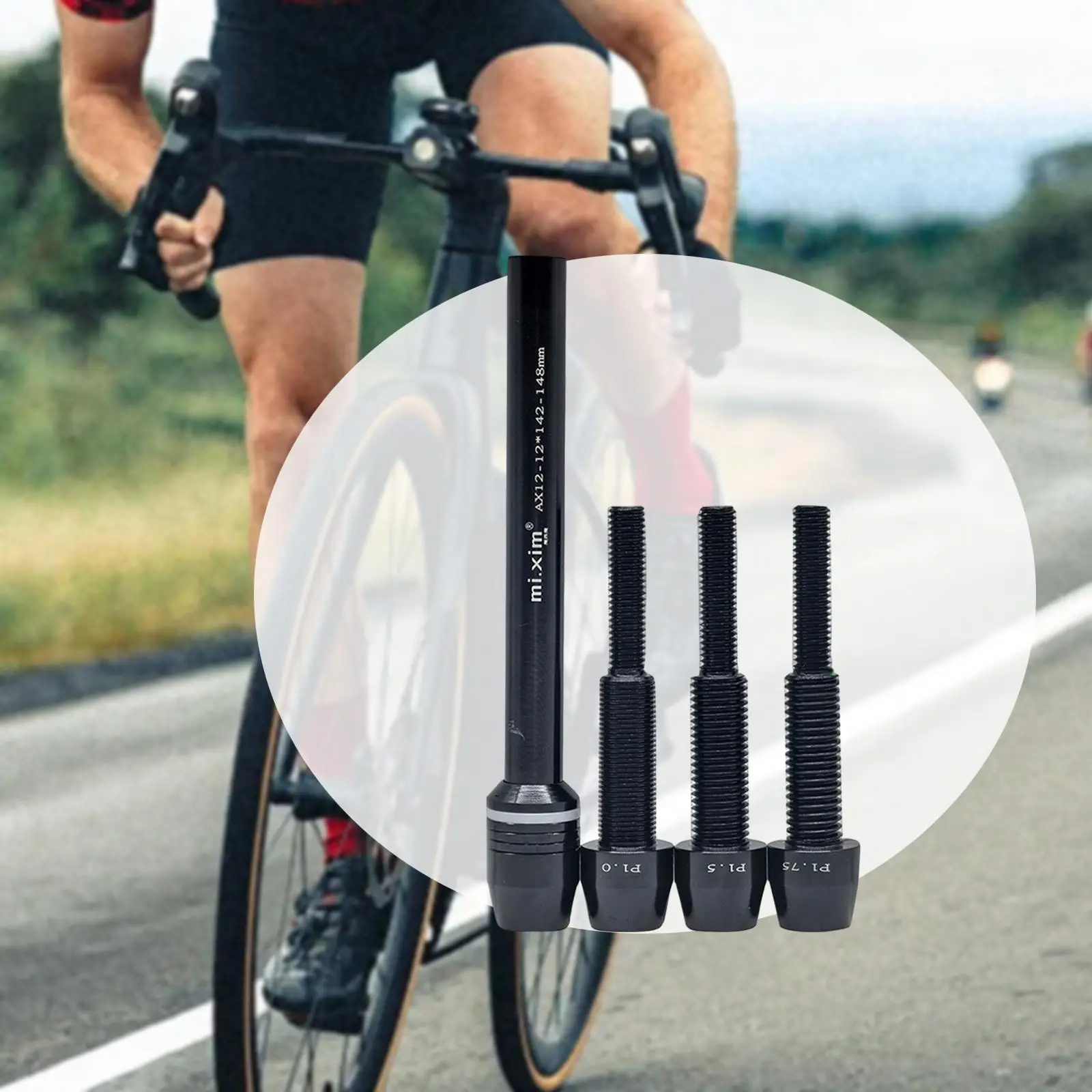 

Bike thru Axle, Quick Release Train Shaft, Repairing Sturdy 12MM P1.0/P1.5/P1.75 thru Axle Adapter for Outdoor, Indoor Sport
