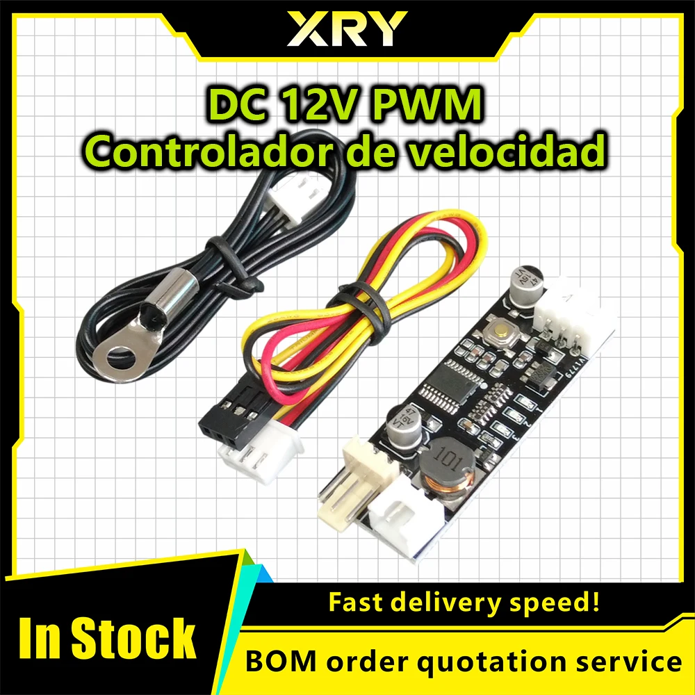 Controlador de velocidad XRY DC 12V PWM, regulador de velocidade del ventilador, interruptor de controle de temperatura del ordena