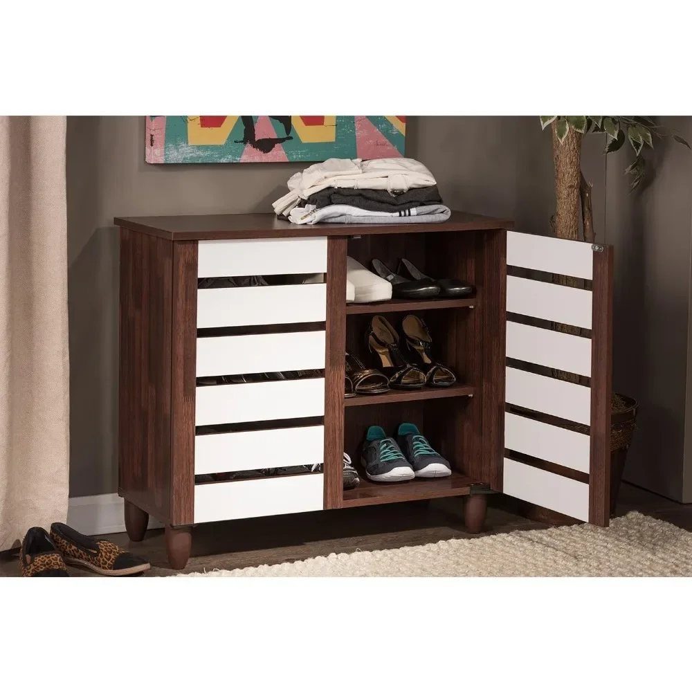 

Gisela 2-Door Shoe Storage Cabinet, Brown (118-6518-HiT) zapatero organizador de zapatos shoe rack organizer