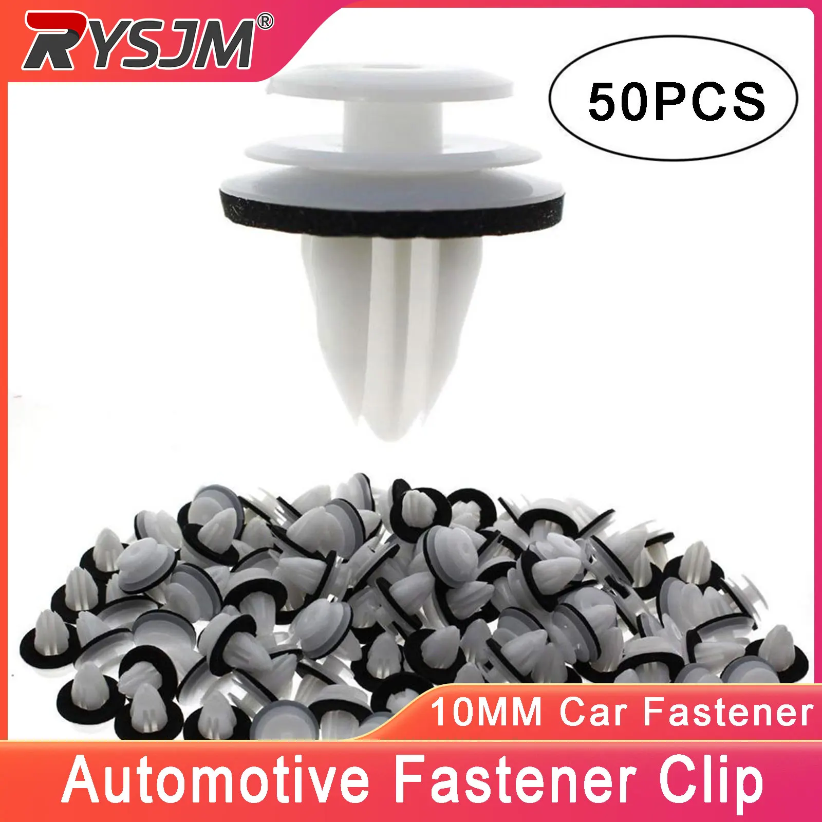 50Pcs Car Fastener Clips Automotive Bumper Mudguard Retainer Door Panel Clip with Seal Ring Fastener Rivet Car General Accessori