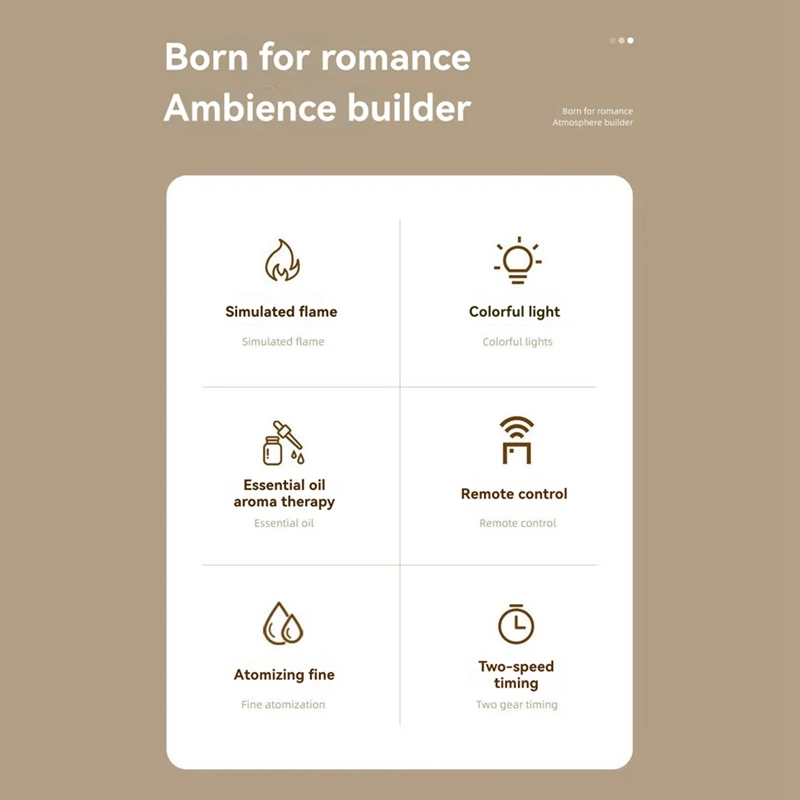 

Mini Fireplace Diffuser for Essential Oils Fireplace Humidifier