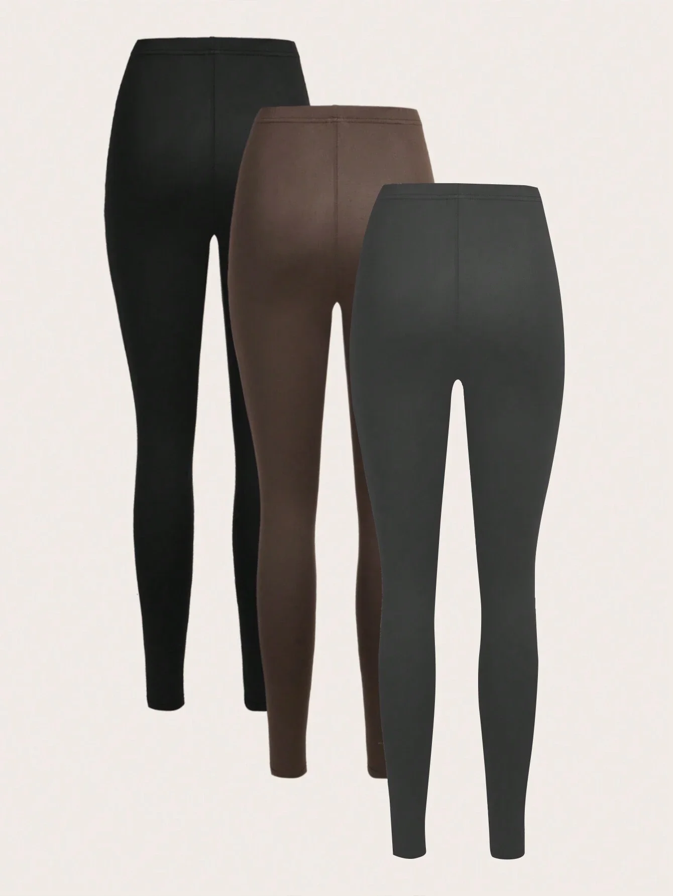 طقم سراويل يوجا ضيقة عالية الخصر بطول كامل مكون من ثلاث قطع للنساء