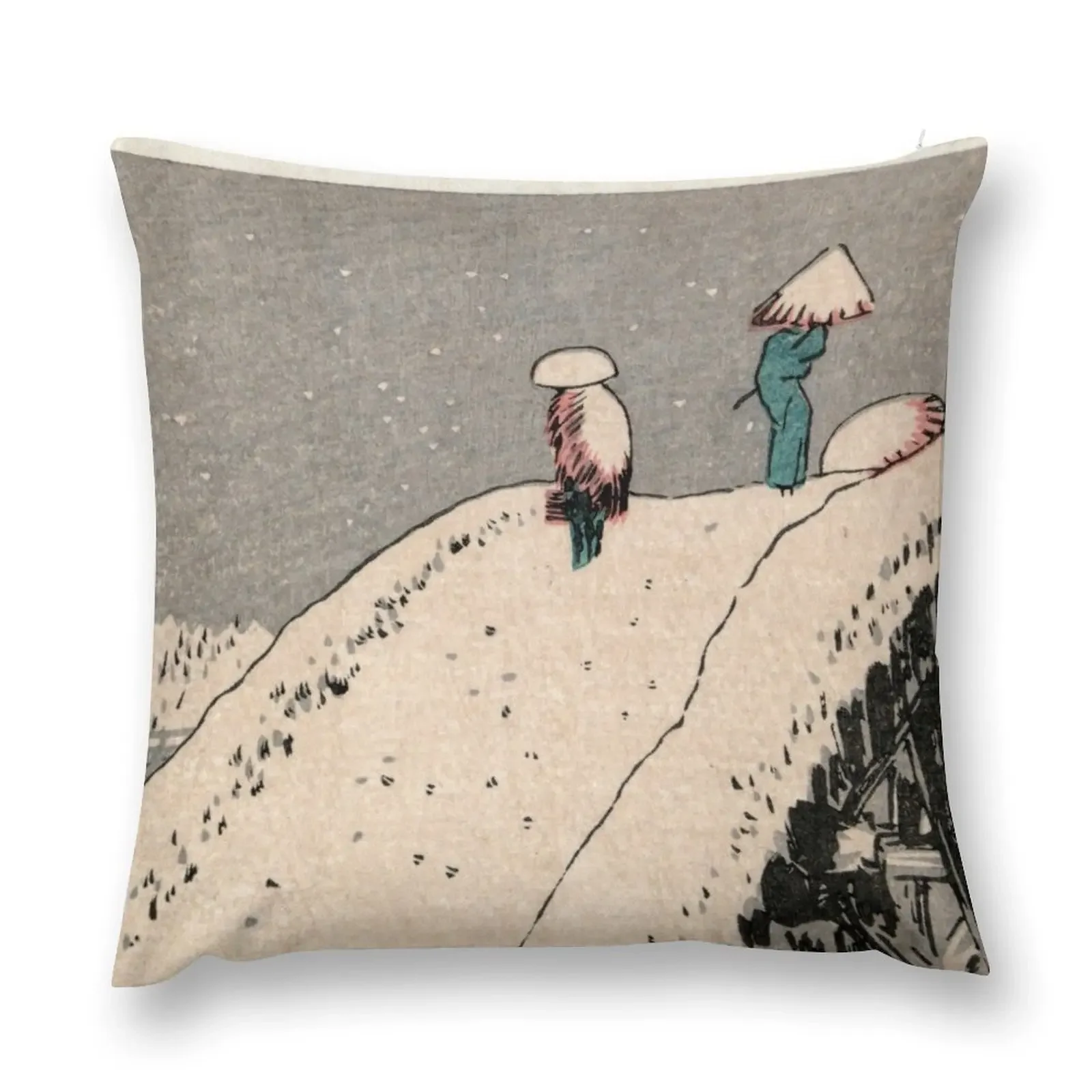 

Fukeiga 12 - Hiroshige Ando - 1858 - woodcut Throw Pillow Sofa Covers For Living Room luxury sofa pillows pillow