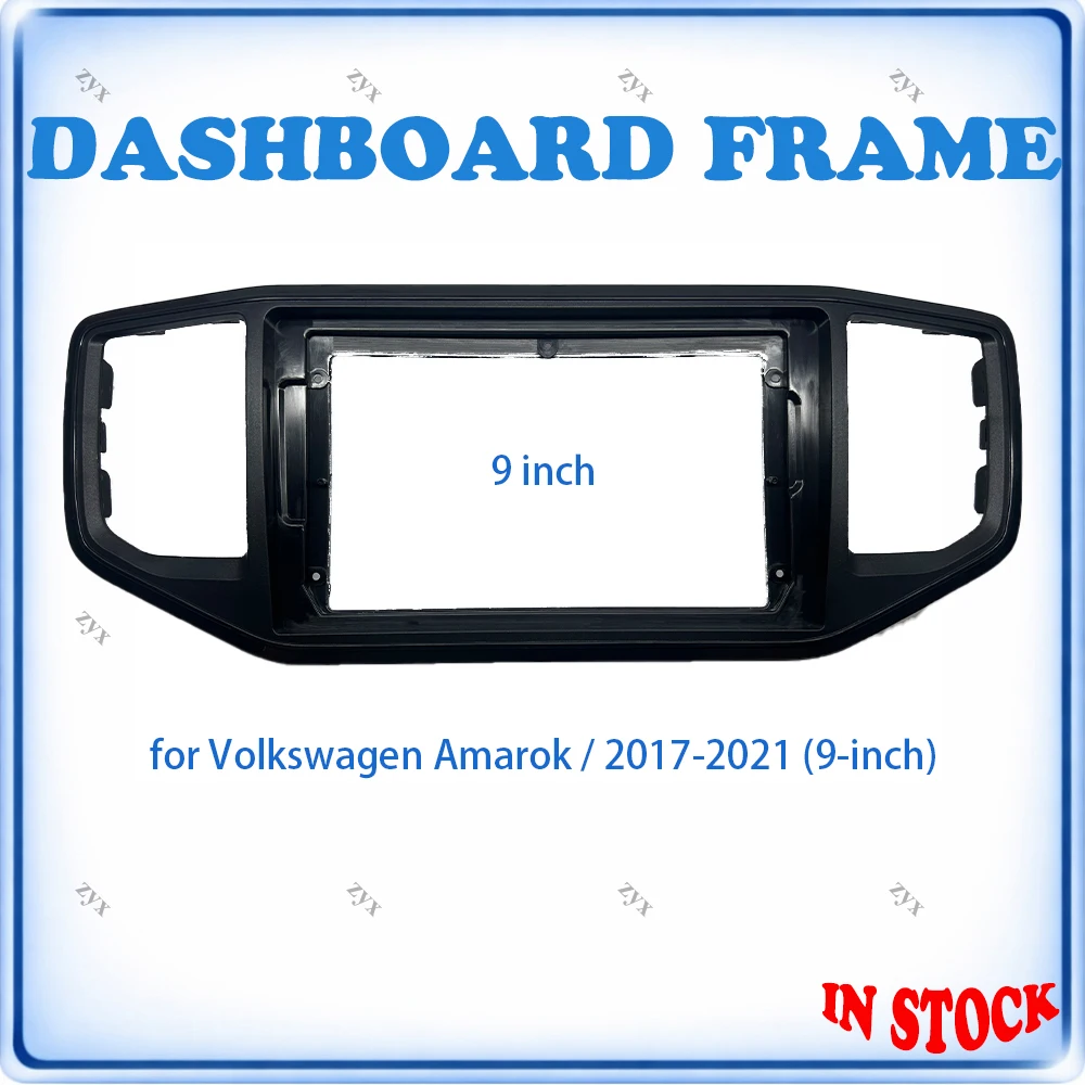 Car Radio Fascia Frame For VW Amarok 2017-2021 9 inch Stereo Panel Canbus Wiring Harness