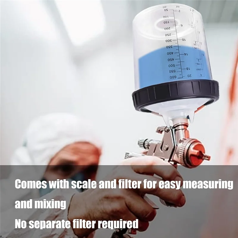 

ABJO-Disposable Paint Guncup Spray Guncup Liner And Cap System Transparent Paint Sprayer Mixing Cup For HVLP